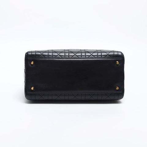 Christian Dior Lady 2way Medium Handbag black WS14908