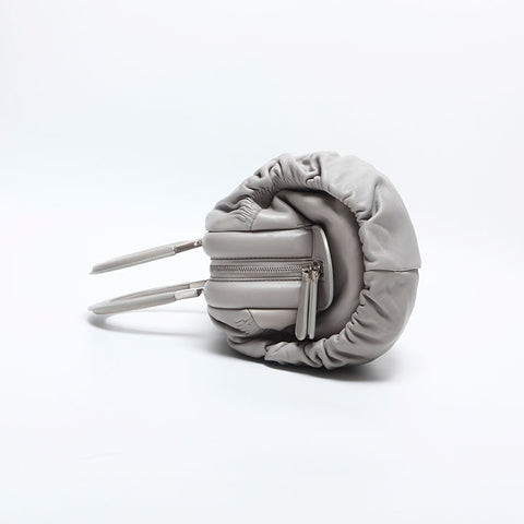 Christian Dior Leather Gathered Handbag gray WS14909