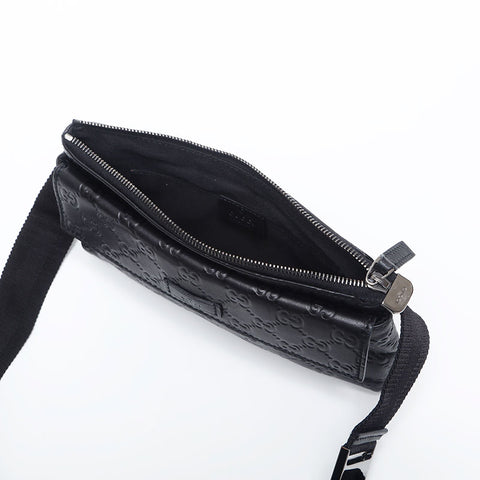 グッチ GUCCI GG シマ レザー ウエストバッグ ブラック WS14911