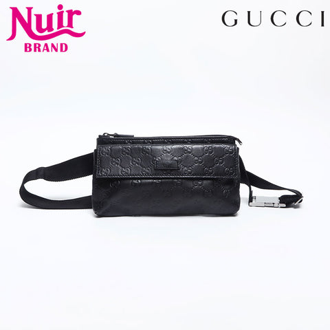 グッチ GUCCI GG シマ レザー ウエストバッグ ブラック WS14911