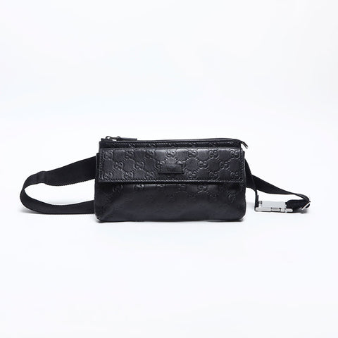 グッチ GUCCI GG シマ レザー ウエストバッグ ブラック WS14911