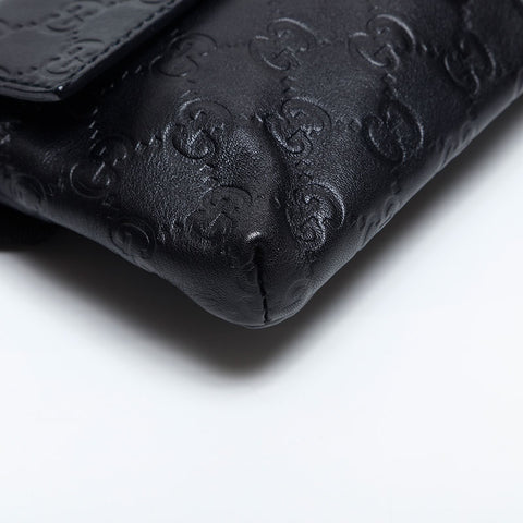 グッチ GUCCI GG シマ レザー ウエストバッグ ブラック WS14911