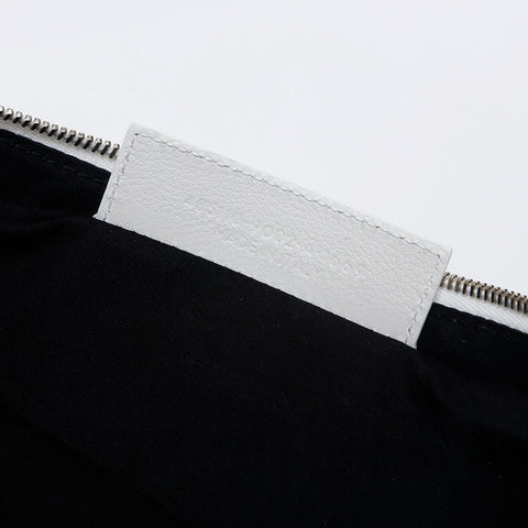 BALENCIAGA leather logo Clutch bag white WS14912
