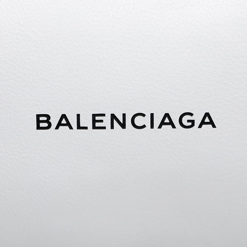 BALENCIAGA leather logo Clutch bag white WS14912