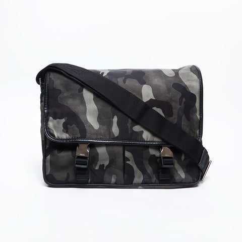 PRADA Camo Camouflage Logo Nylon Shoulder Bag green WS14913