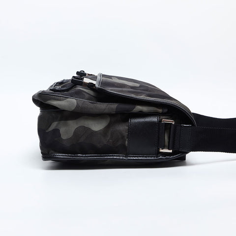 PRADA Camo Camouflage Logo Nylon Shoulder Bag green WS14913