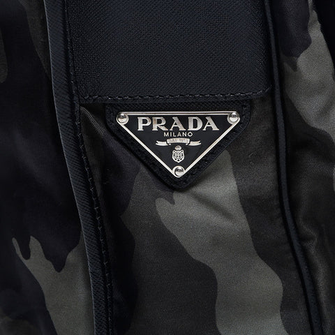 極美品 プラダ PRADA カモ 迷彩 ロゴ ナイロン ショルダーバッグ グリーン WS14913
