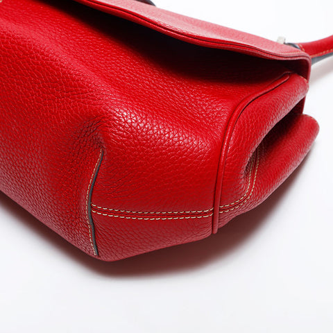 LOEWE leather one belt Shoulder Bag Red WS14915
