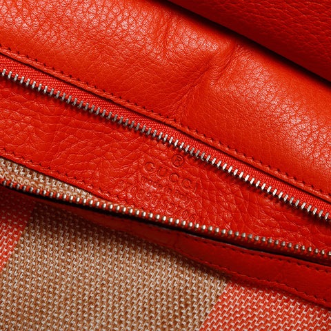 GUCCI Leather Bamboo Daily Shoulder Bag Orange WS14916
