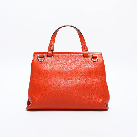 GUCCI Leather Bamboo Daily Shoulder Bag Orange WS14916