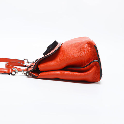 GUCCI Leather Bamboo Daily Shoulder Bag Orange WS14916