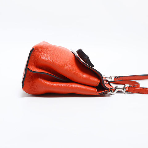 GUCCI Leather Bamboo Daily Shoulder Bag Orange WS14916