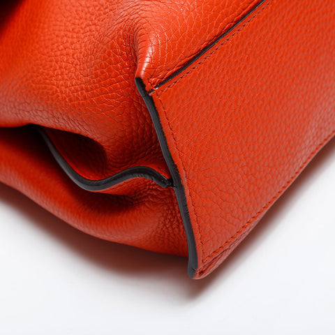 GUCCI Leather Bamboo Daily Shoulder Bag Orange WS14916