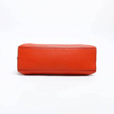 GUCCI Leather Bamboo Daily Shoulder Bag Orange WS14916