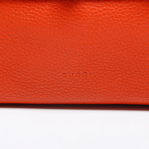 GUCCI Leather Bamboo Daily Shoulder Bag Orange WS14916