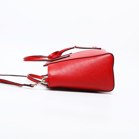GUCCI Leather 2way Small Swing Shoulder Bag Red WS14917