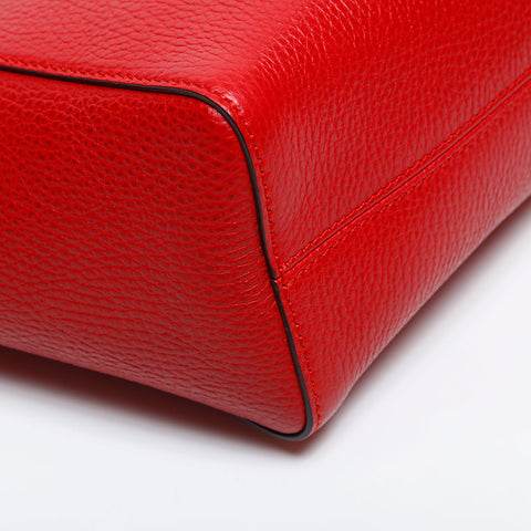 GUCCI Leather 2way Small Swing Shoulder Bag Red WS14917