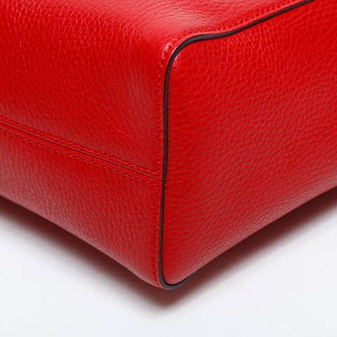GUCCI Leather 2way Small Swing Shoulder Bag Red WS14917