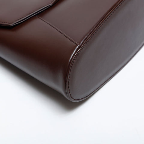 イヴ・サンローラン YVES SAINT LAURENT レザー ロゴ ショルダーバッグ ブラウン WS14918