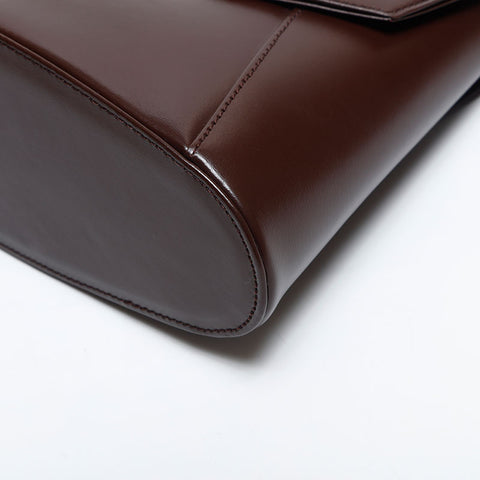 イヴ・サンローラン YVES SAINT LAURENT レザー ロゴ ショルダーバッグ ブラウン WS14918