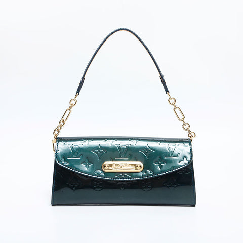 LOUIS VUITTON Patent Leather Monogram Sunset Bluebird Shoulder Bag green WS14919