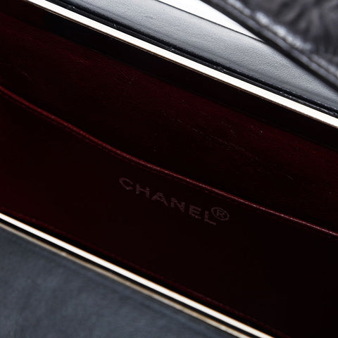 CHANEL No.4 1994-1999 Vanity Lambskin Matelasse Handbag black WS14921