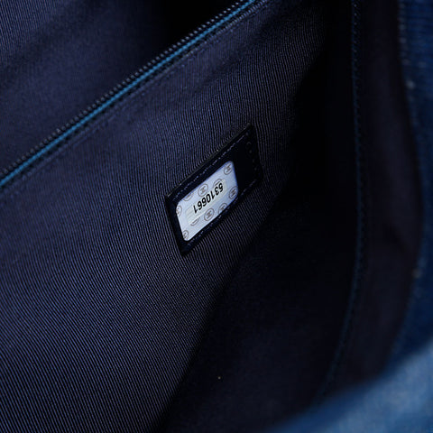 CHANEL No.5 Denim Turnlock Matelasse Shoulder Bag blue WS14922