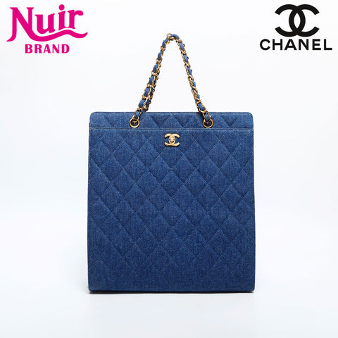 CHANEL No.5 Denim Turnlock Matelasse Shoulder Bag blue WS14922