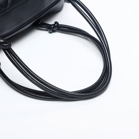 CHANEL No. 9 2004-2005 Cambon Line Boston Shoulder Bag black WS14924