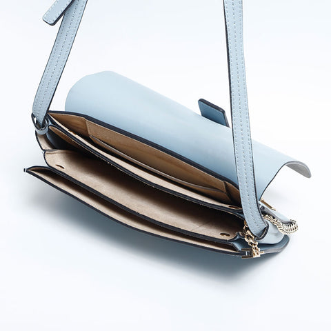 極美品 クロエ Chloe レザー スエード FAYE フェイ ショルダーバッグ ブルー WS14928
