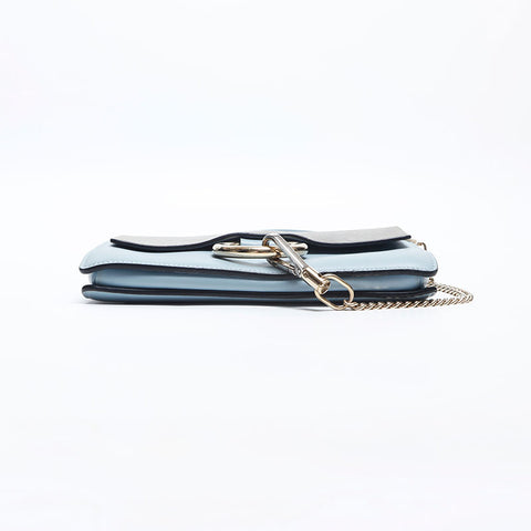 Chloe Leather Suede FAYE Shoulder Bag blue WS14928