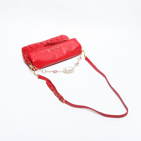 Miu Miu Materasse leather Shoulder Bag Red WS14929