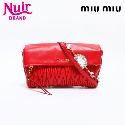 Miu Miu Materasse leather Shoulder Bag Red WS14929