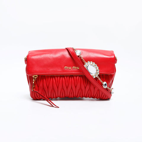 Miu Miu Materasse leather Shoulder Bag Red WS14929
