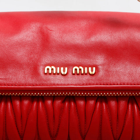 Miu Miu Materasse leather Shoulder Bag Red WS14929