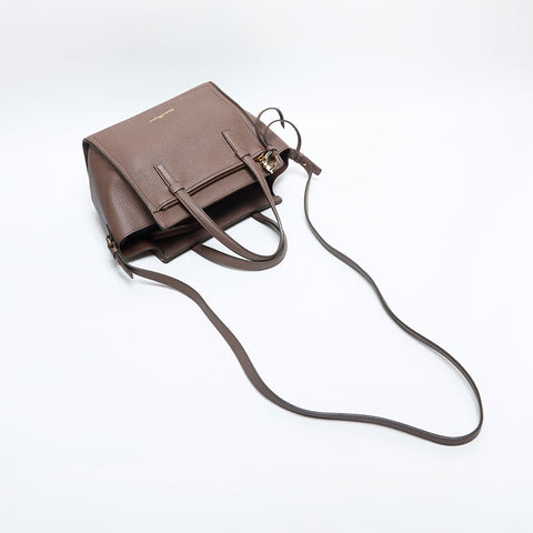Salvatore Ferragamo Amy 2way Leather Handbag beige WS14930