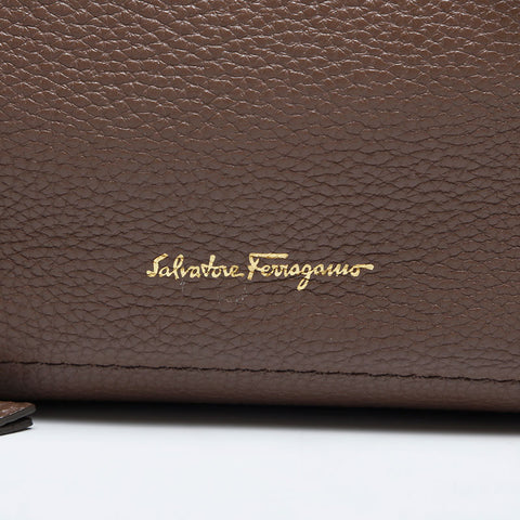 Salvatore Ferragamo Amy 2way Leather Handbag beige WS14930