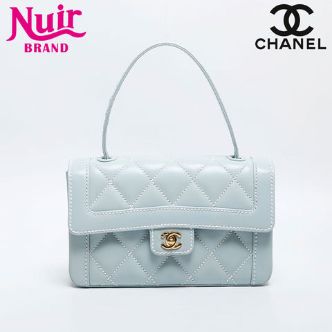 シャネル CHANEL 9番台 トップハンドル ワイルド ステッチ 2004-2005 ハンドバッグ ブルー WS14932