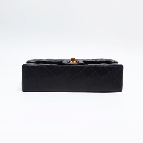 CHANEL No.6 2000-2001 Matelasse 9.8" Double Flap Lambskin Shoulder Bag black WS14933