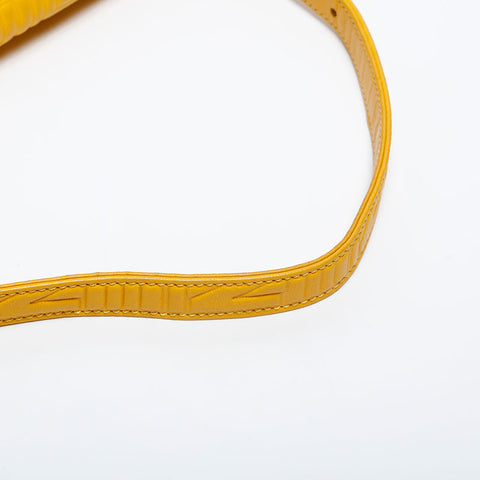 FENDI Matelasse Mamma Bucket Leather Shoulder Bag yellow WS14935