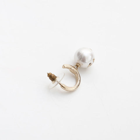 CHANEL 2022 COCO Mark Pearl Rhinestone Pierce gold WS14938