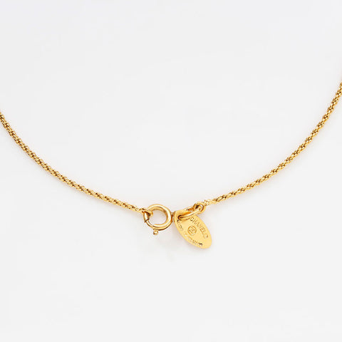 CHANEL 1980-1990s COCO Mark Round Necklace gold WS14939