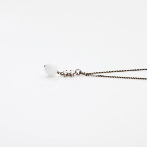 CHANEL 2010 COCO Mark Necklace Silver WS14942