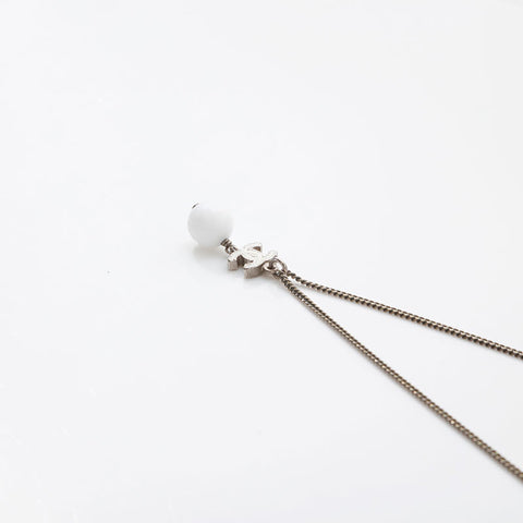CHANEL 2010 COCO Mark Necklace Silver WS14942