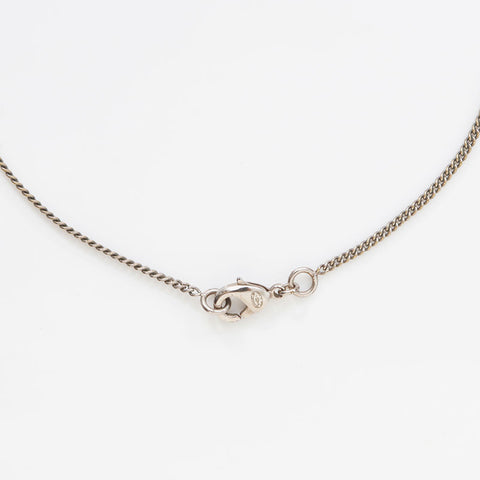 CHANEL 2010 COCO Mark Necklace Silver WS14942
