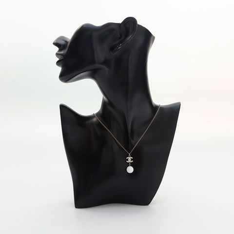 CHANEL 2010 COCO Mark Necklace Silver WS14942