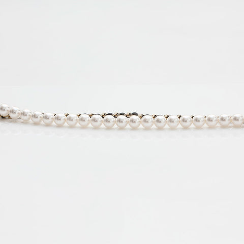 CHANEL 2023 COCO Mark Pearl Rhinestone Necklace gold WS14943