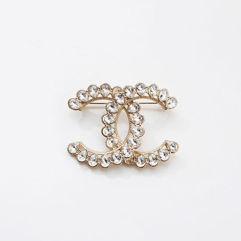 CHANEL 2020 COCO Mark Rhinestone Brooch gold WS14945