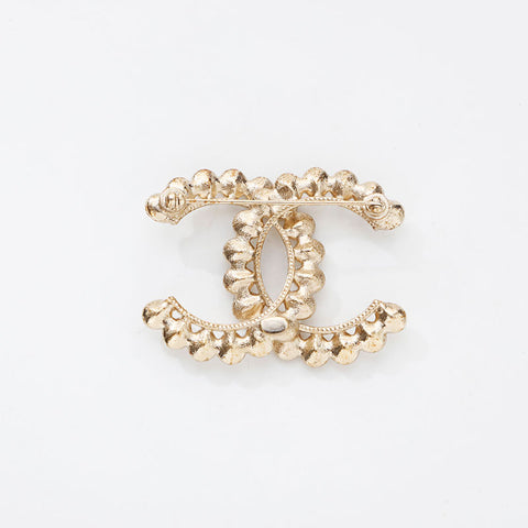 CHANEL 2020 COCO Mark Rhinestone Brooch gold WS14945