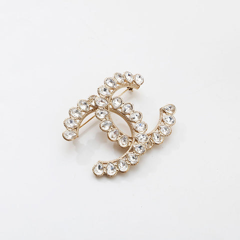 CHANEL 2020 COCO Mark Rhinestone Brooch gold WS14945